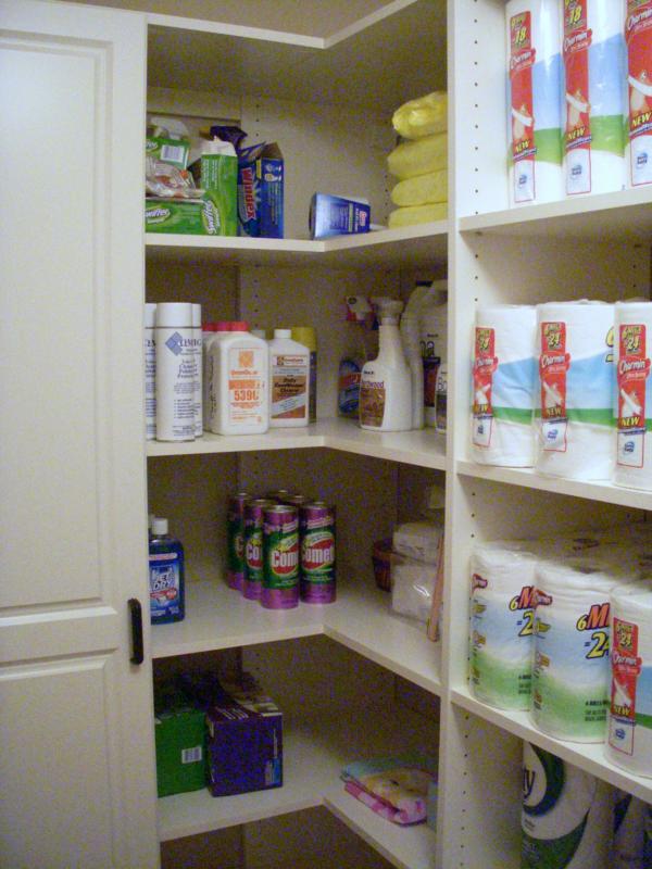 pantry shelves wrap the corner